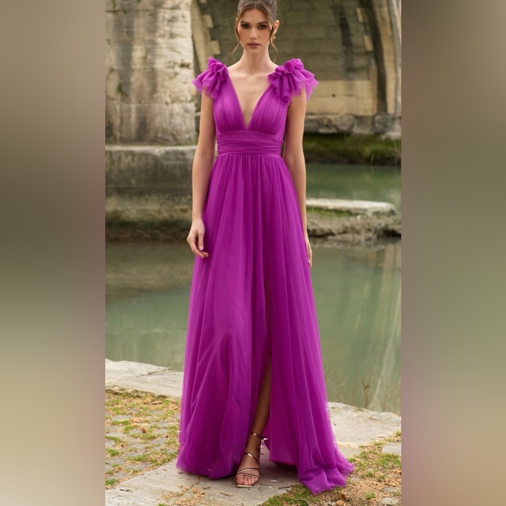 Long Purple Dress for Wedding Sz M